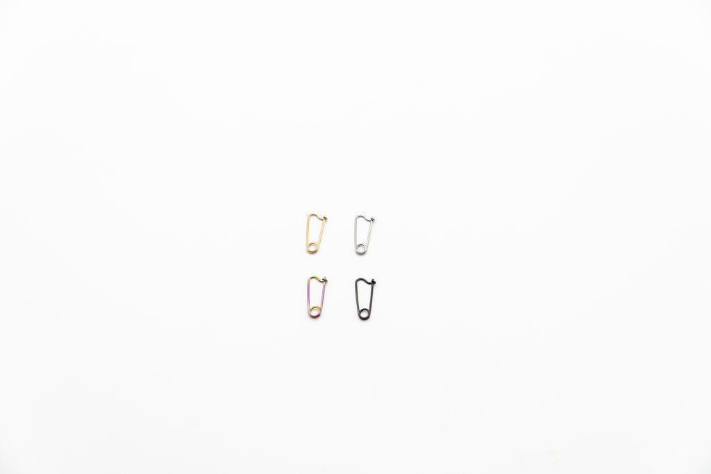 Small Safety Pin Earrings (Set of 4)
