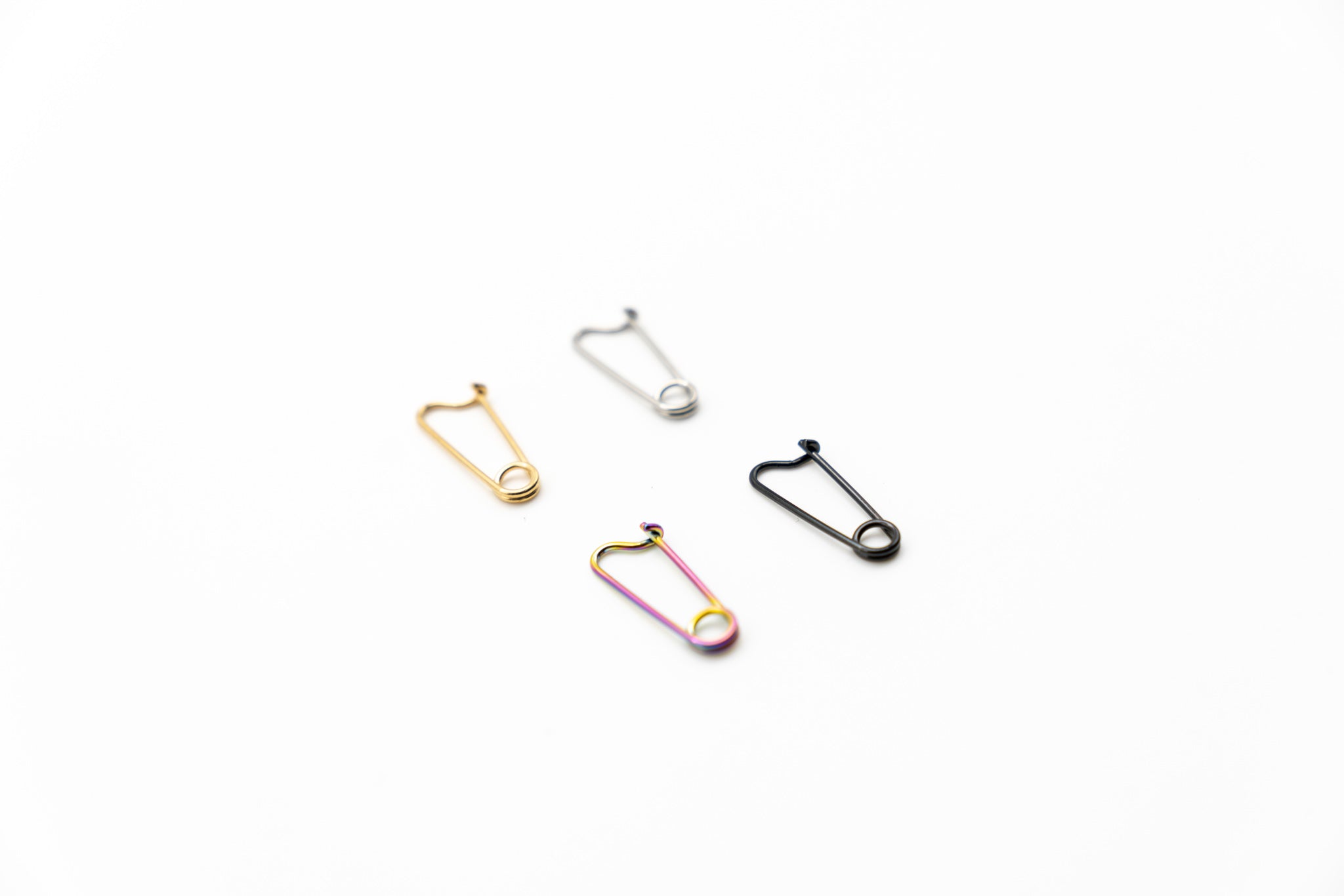 Small Safety Pin Earrings (Set of 4)