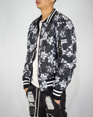 Floral Print Reversible Bomber Jacket