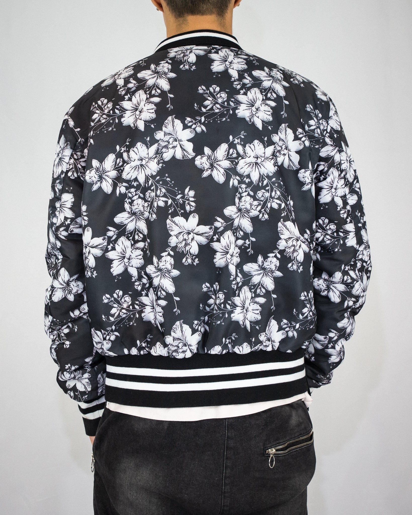 Floral Print Reversible Bomber Jacket