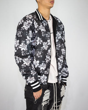 Floral Print Reversible Bomber Jacket