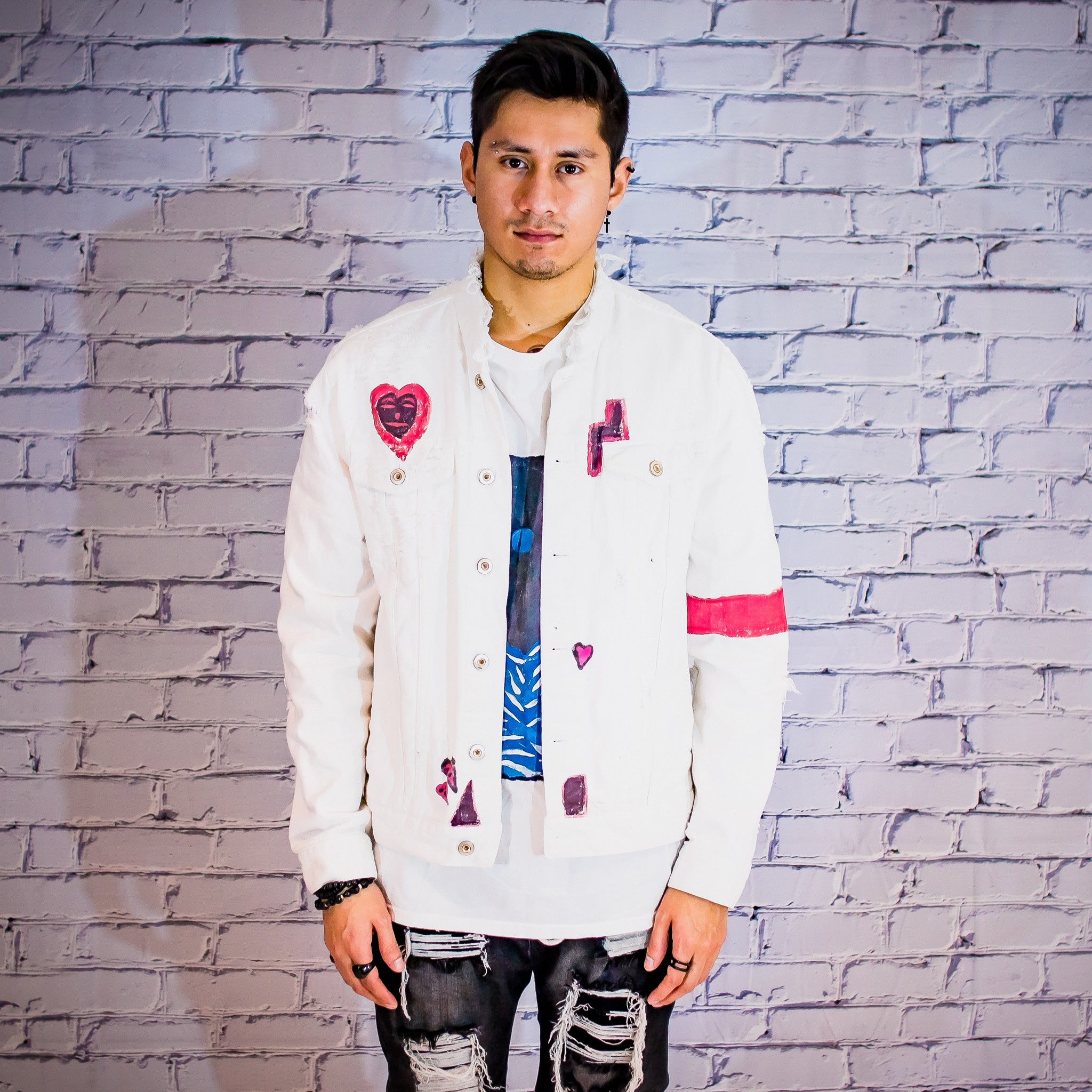 Acid Trip White denim jacket