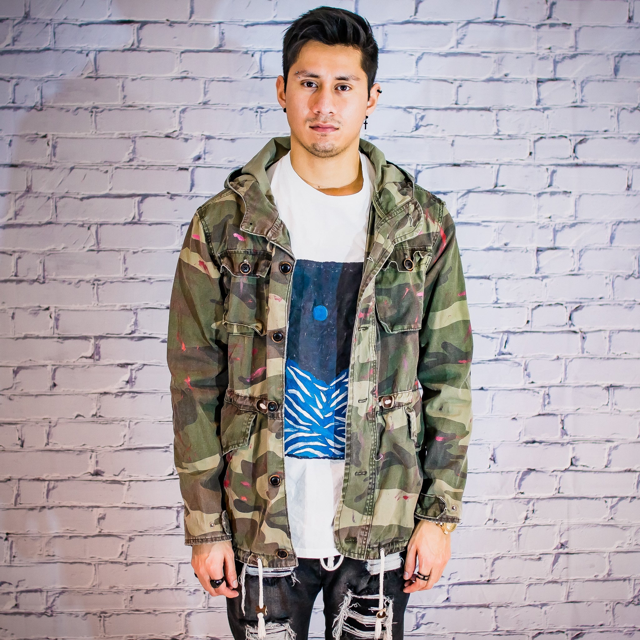 Military Blood Camo Short Parka