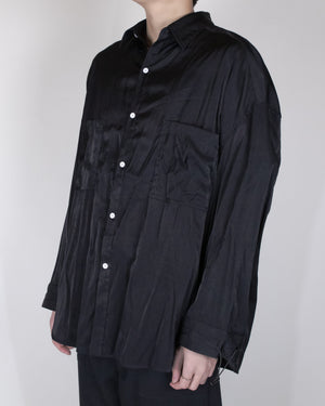 Unnecessary Silky Rayon polyester Double pleated Pocket Shirt