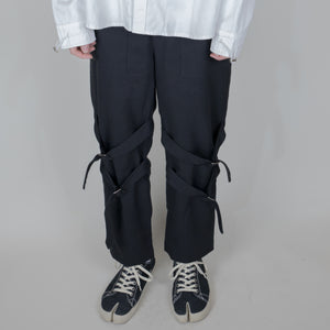 Unnecessary Wool Blended Twill Belted Trousers